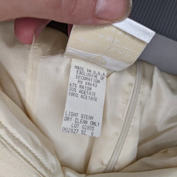 Watters Vintage Wedding Dress Off the Shoulder Timeless Sheath Gown Ivory Size 8 - Picture 10 of 11